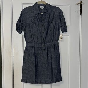 Women's Blue Button-Up Dress